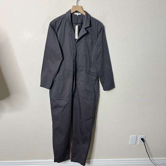 NWT Alex Mill Standard Jumpsuit Iron Grey Cotton Twill Womens Size L - Picture 6 of 11